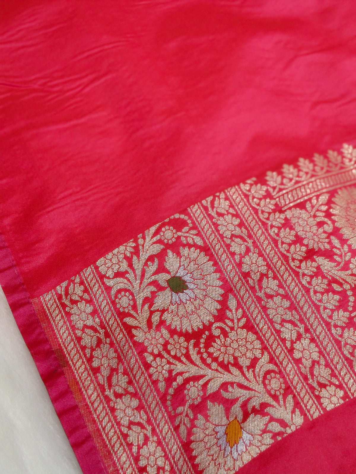 Banarasi Minakari Tanchhui Saree Red Rani shade With Multi Color Mina BTS001