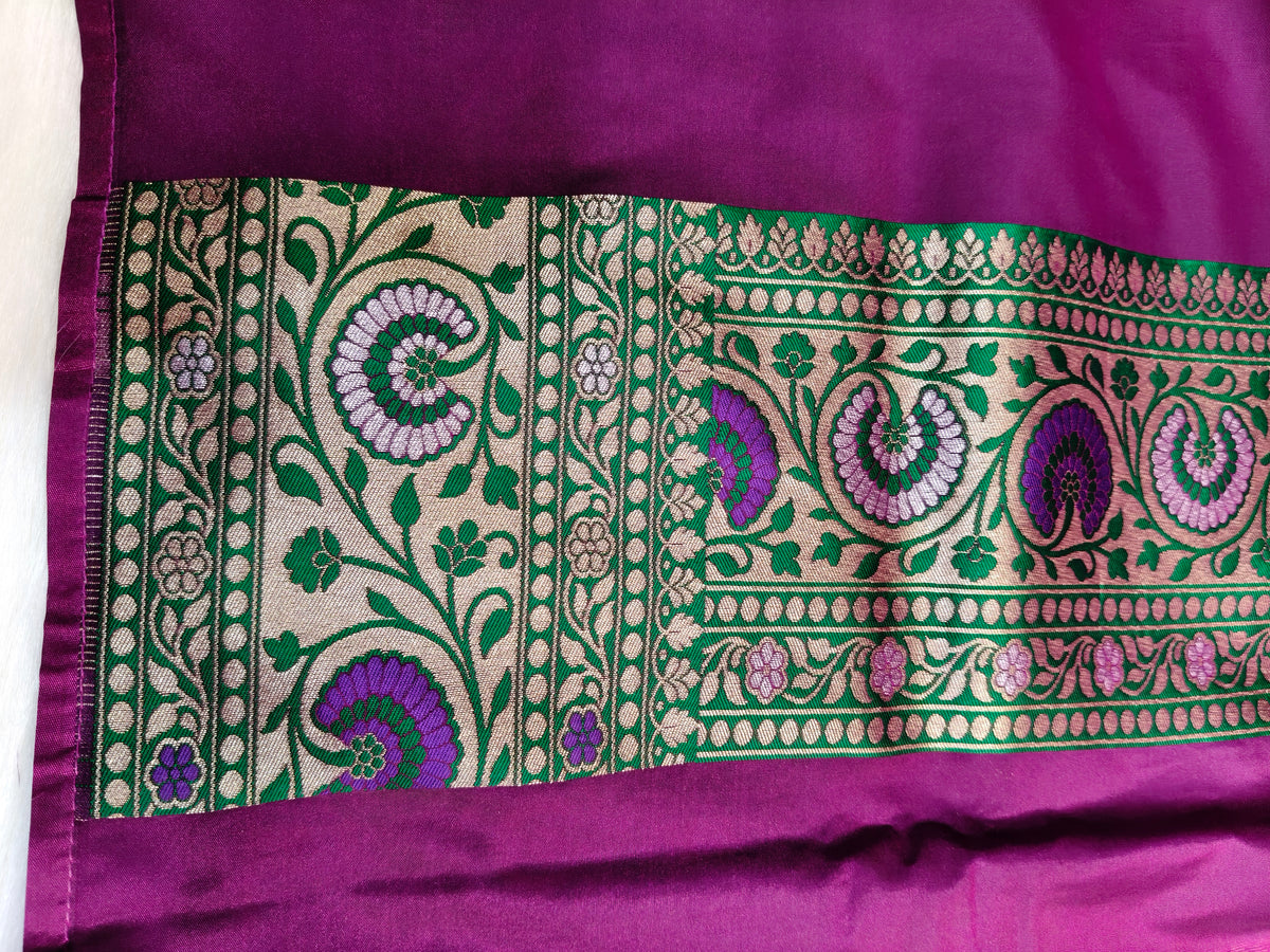Banarasi Silk Ahmedabadi Brocade Saree Light Purple shade ABS001
