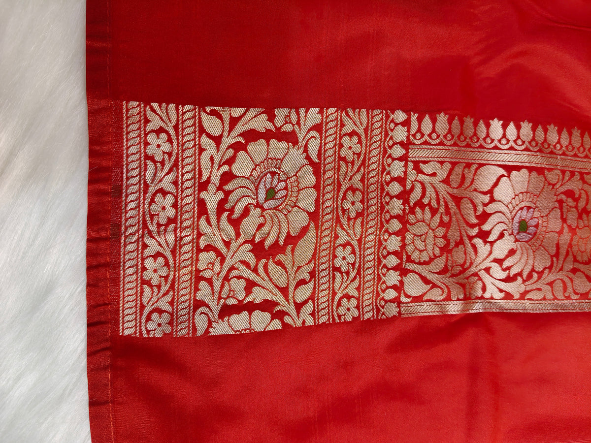 Banarasi Tanchhui Minakari saree Red Shade With Multi Color Mina BTS016