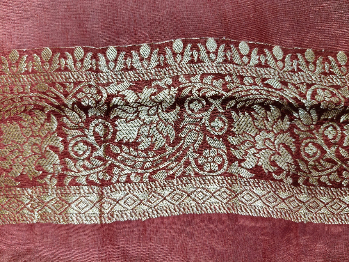 Crepe Banarasi Silk Saree Maroon Color shade CBS011