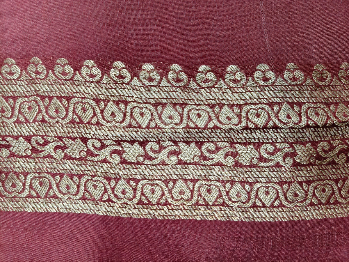Crepe Banarasi Silk Saree Maroon Color Shade CBS015