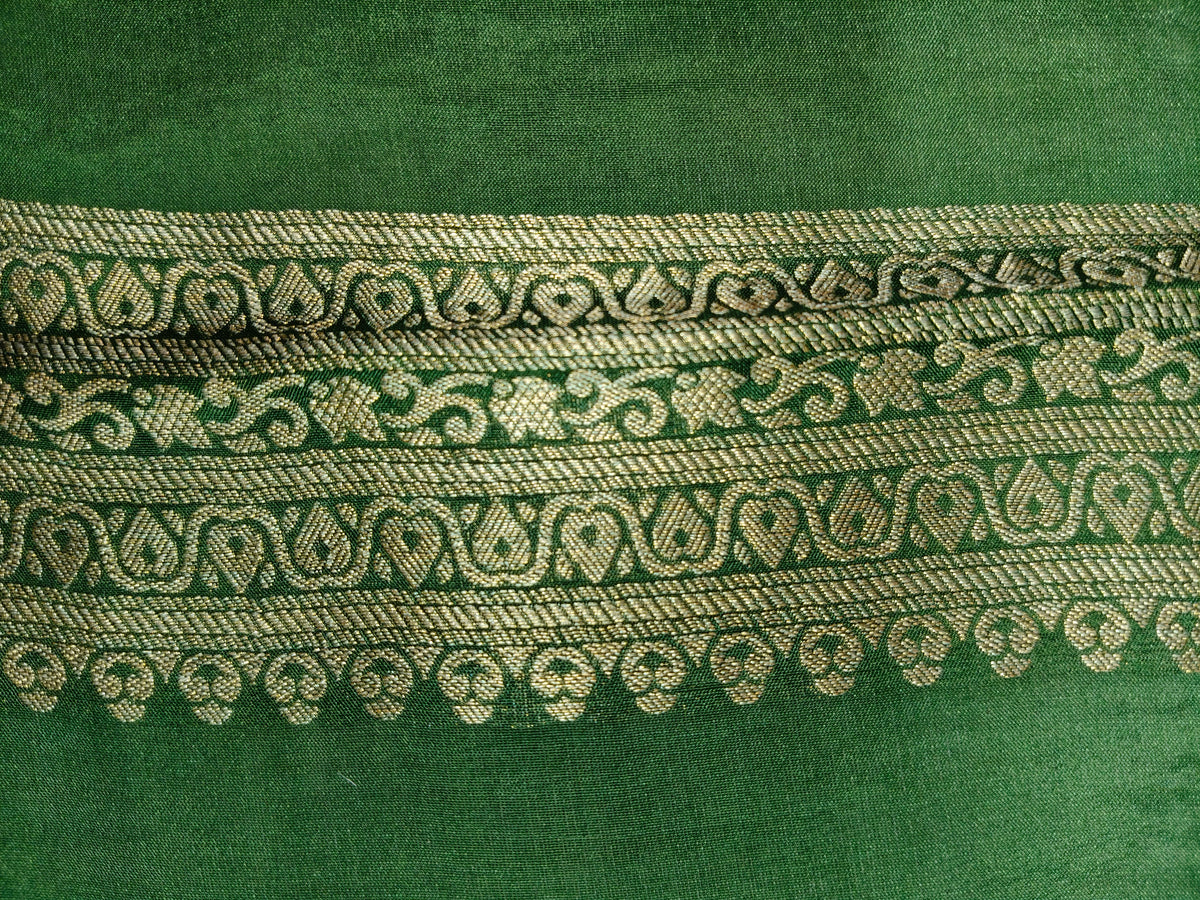 Crepe Banarasi Silk Saree Dark Mehandi Shade CBS016