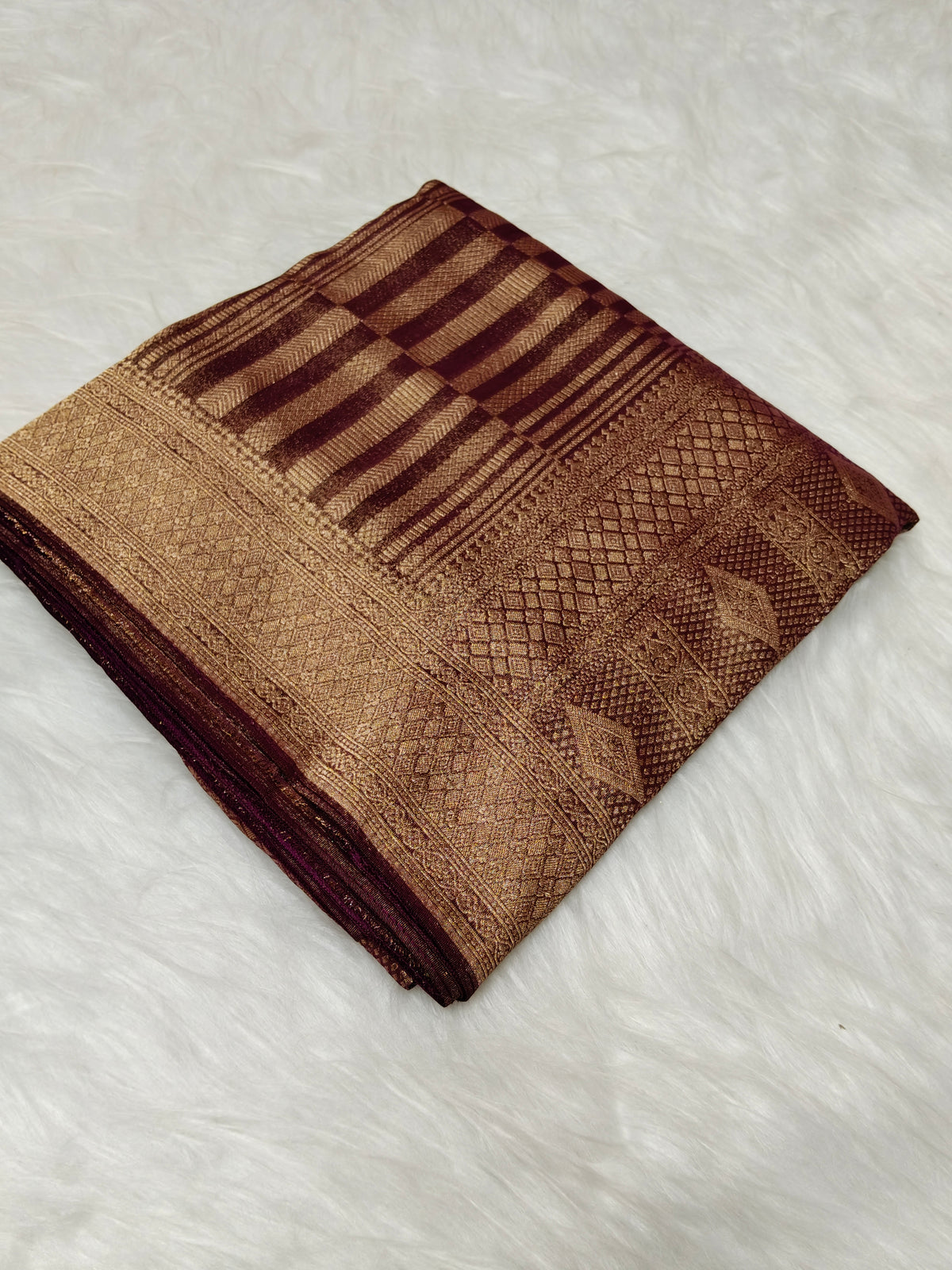 Pure Viscose Soft Tishu Silk Saree Wine Shade VTS009