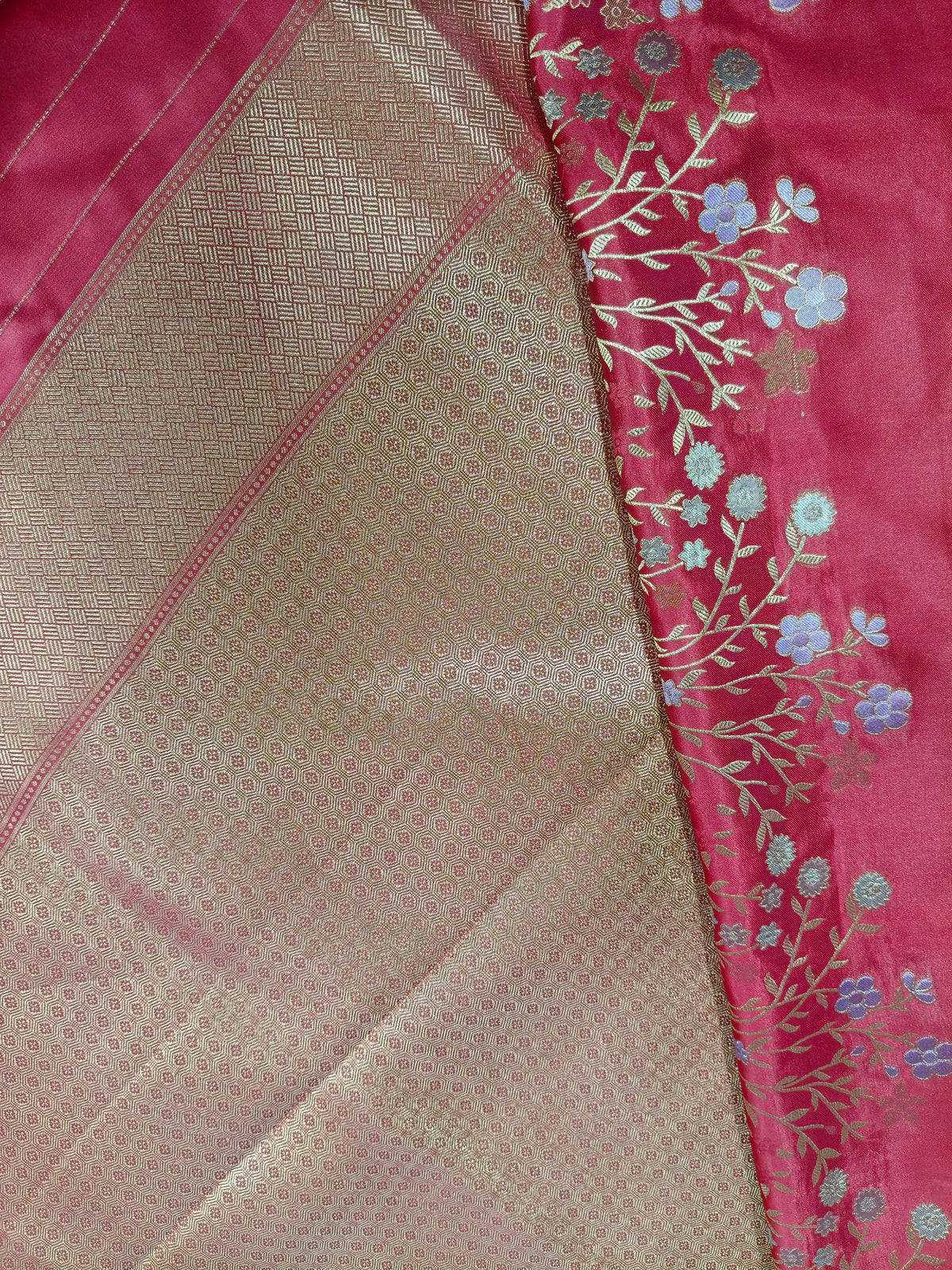 Mashru satin saree red color MSS0011