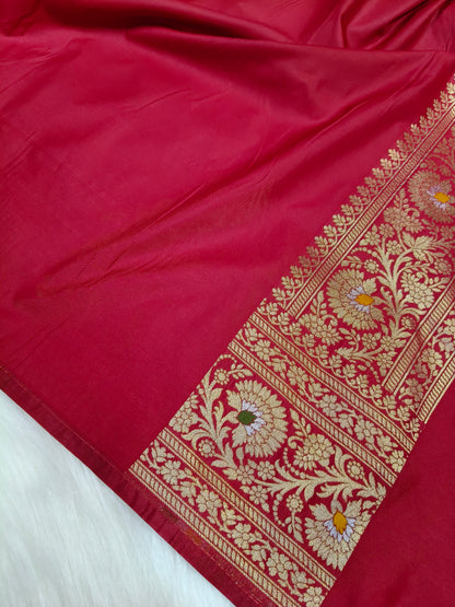 Banarasi Minakari Tanchhui Saree Deep Red Color With Multi Color Mina BTS003