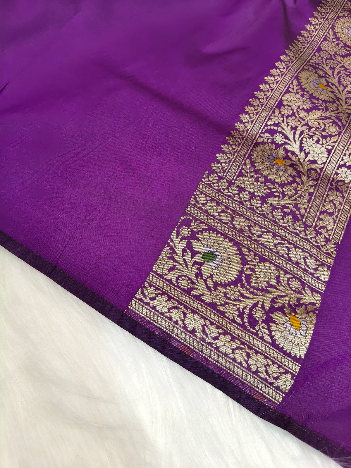 Banarasi Minakari Tanchhui Saree Deep Purple Shade With Multi Color Mina BTS004