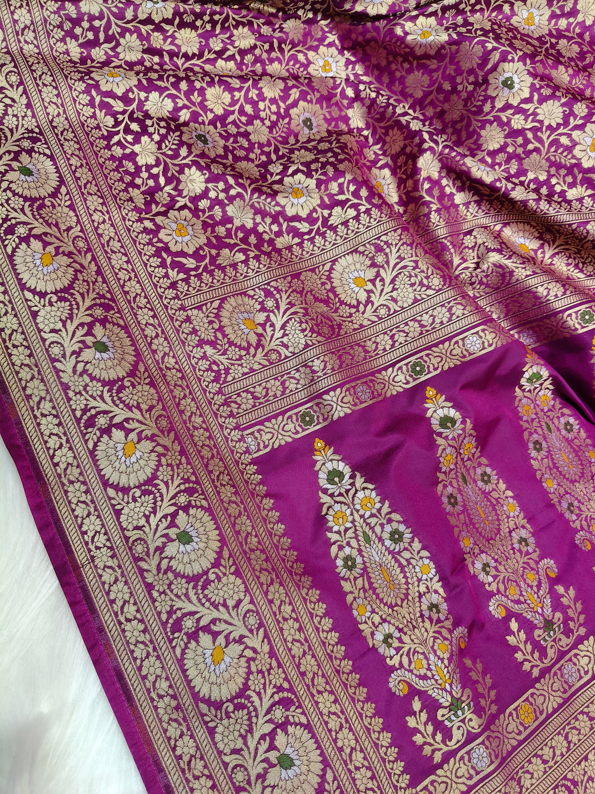 Banarasi Minakari Tanchhui Saree Light Purple Shade With Multi Color Mina BTS005