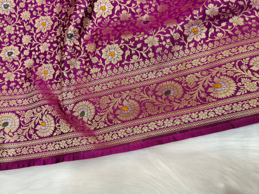 Banarasi Minakari Tanchhui Saree Light Purple Shade With Multi Color Mina BTS005