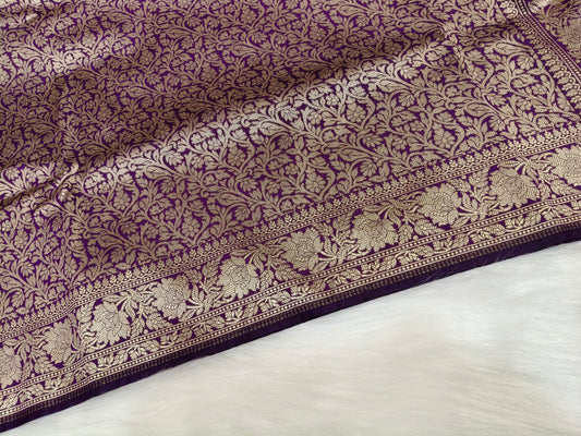 Banarasi Single Tanchhui saree Deep Purple Shade BTS006