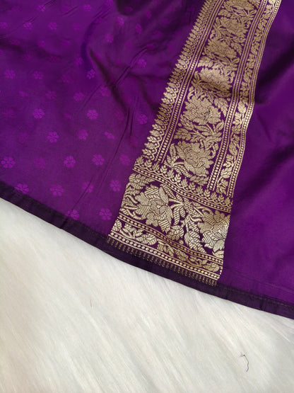 Banarasi Single Tanchhui saree Deep Purple Shade BTS006
