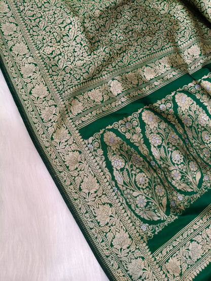 Banarasi Single  Tanchhui Saree Green Shade BTS007