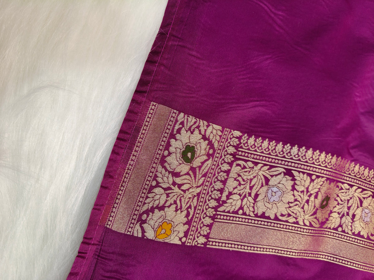 Banarasi Tanchhui Saree Light Purple Shade With Multi Color Mina BTS008