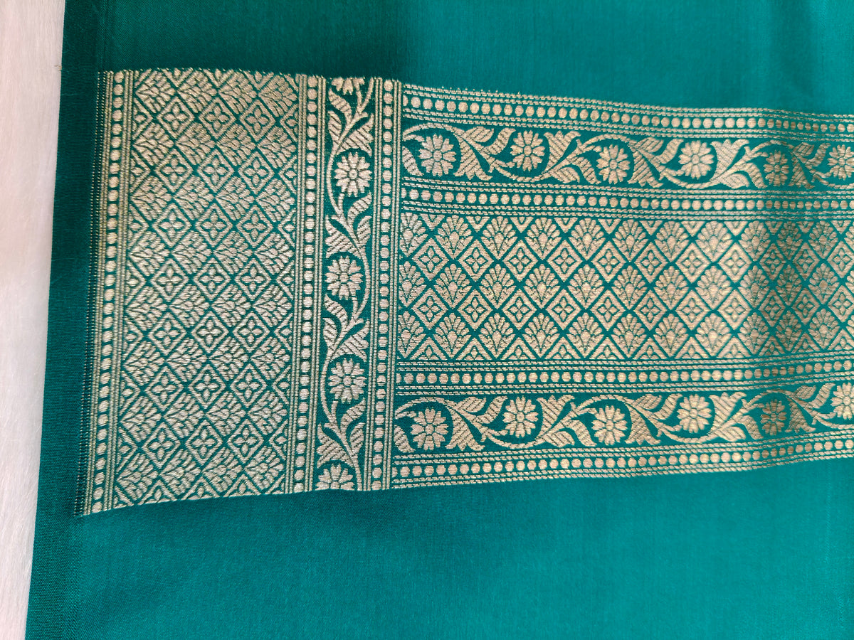 Banarasi Tanchhui  Minakari Saree Rama Shade With Multi Color Mina BTS014