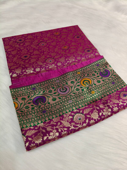 Banarasi Silk Ahmedabadi Brocade Saree Light Purple shade ABS001