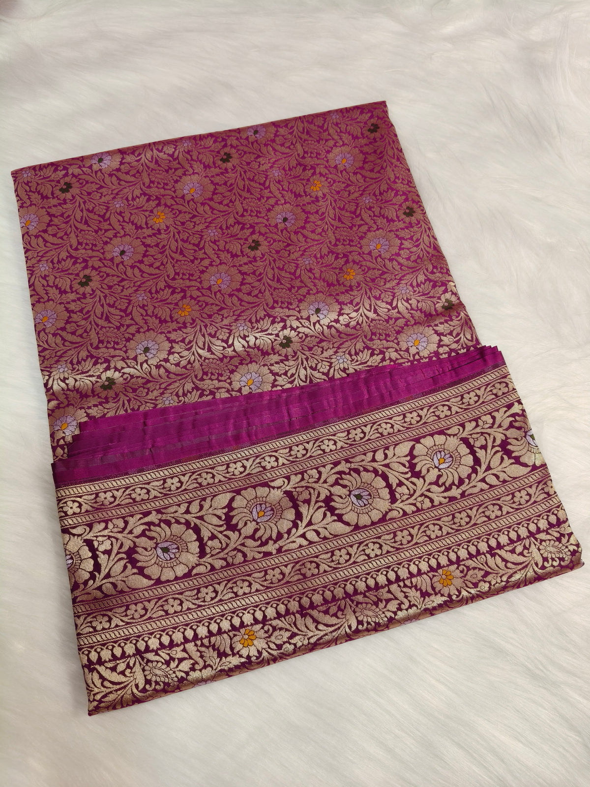 Banarasi Tanchhui Minakari Saree Wine Shade With Multi Color Mina BTS015