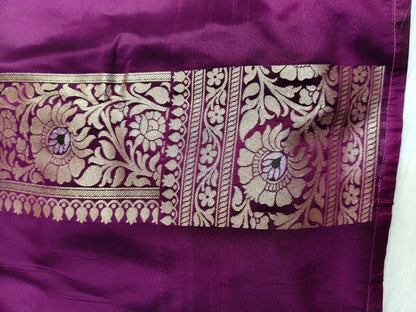 Banarasi Tanchhui Minakari Saree Wine Shade With Multi Color Mina BTS015