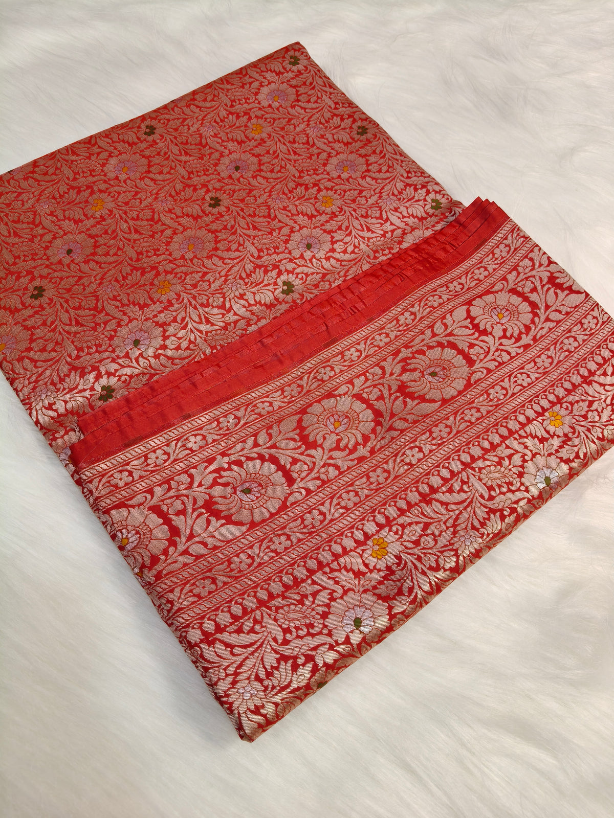 Banarasi Tanchhui Minakari saree Red Shade With Multi Color Mina BTS016