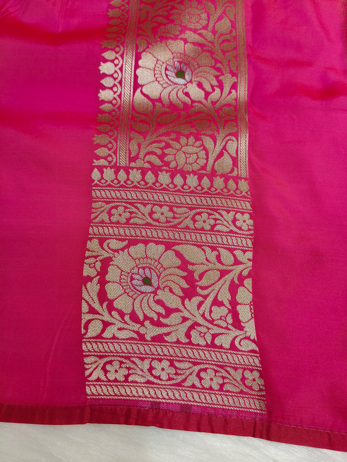 Banarasi Tanchhui Minakari Saree Red Rani Shade With Multi Color Mina BTS017