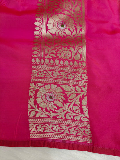 Banarasi Tanchhui Minakari Saree Red Rani Shade With Multi Color Mina BTS017