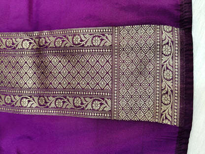 Banarasi Tanchhui Minakari Saree Dark Purple Shade With Multi Color Mina BTS018