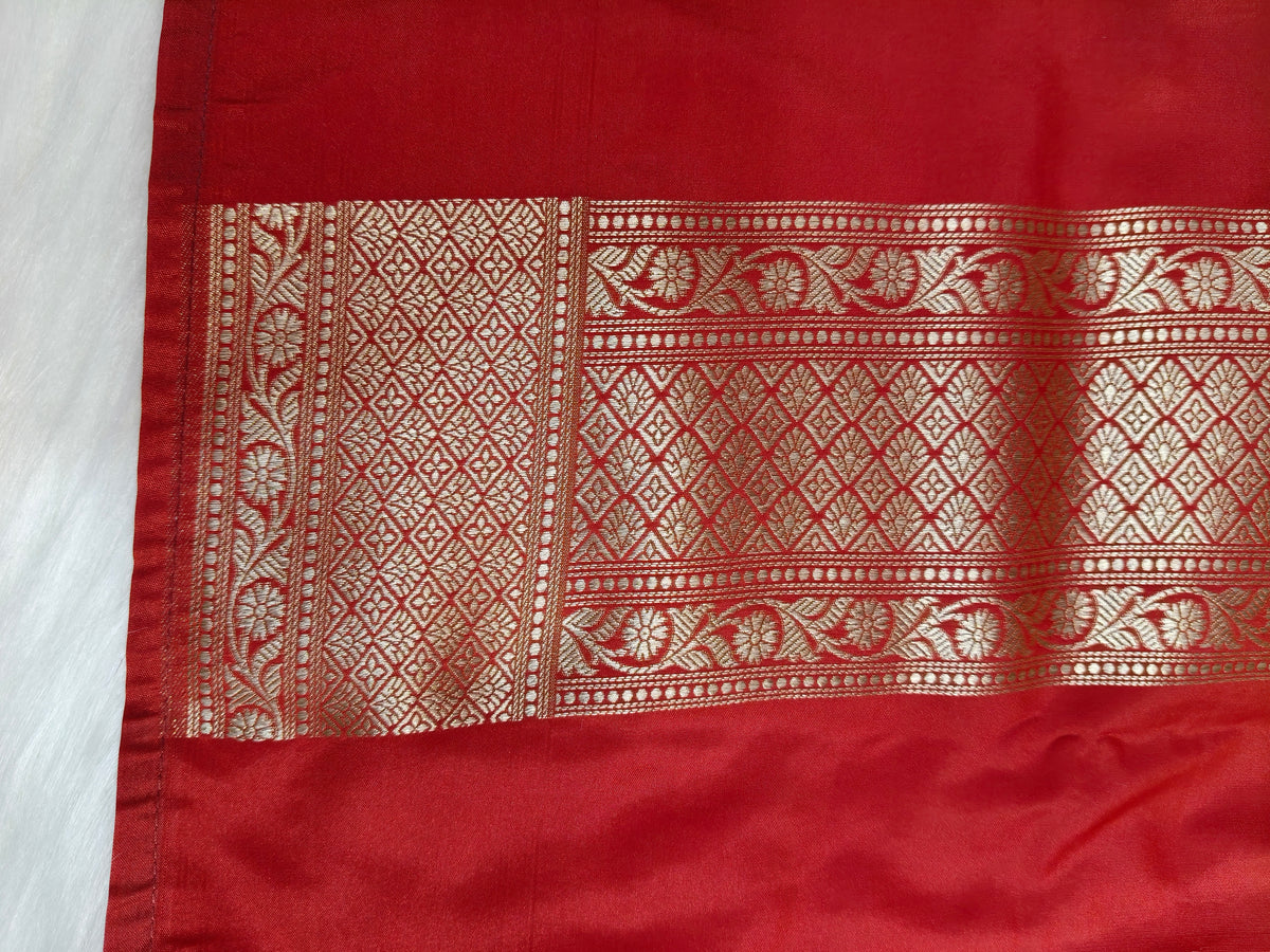 Banarasi Tanchhui Minakari Saree Red Shade With Multi Color Mina BTS019