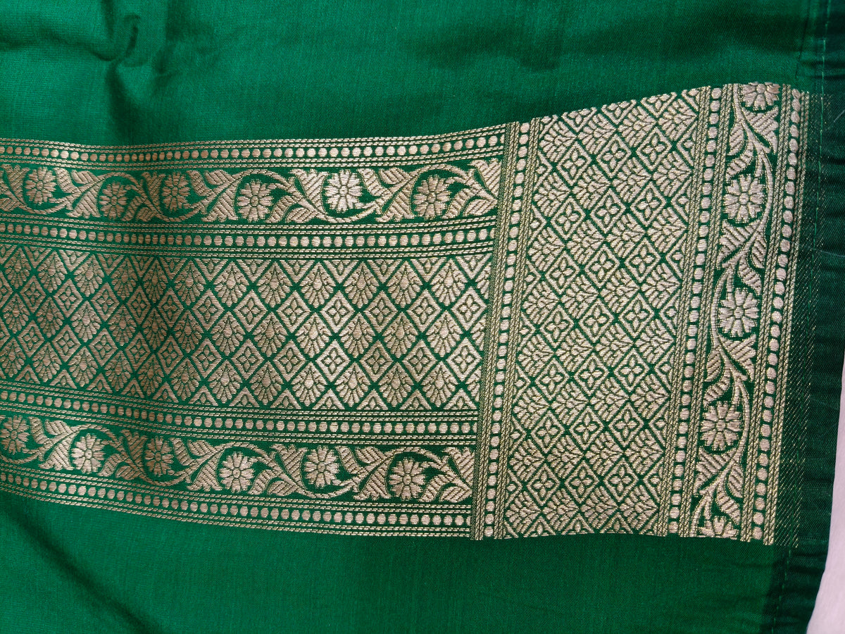 Banarasi Tanchhui Minakari Saree Green Shade With Multi Color Mina BTS020
