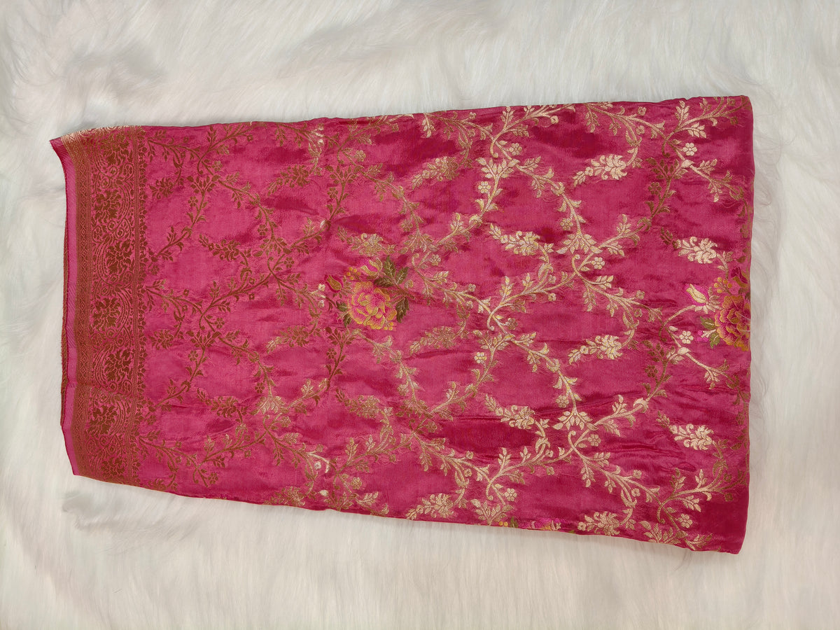 Crepe Banarasi Silk Saree Blush Pink Shade CBS008