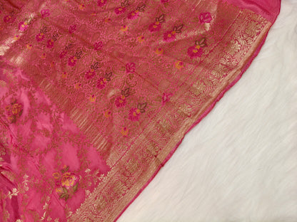 Crepe Banarasi Silk Saree Blush Pink Shade CBS008