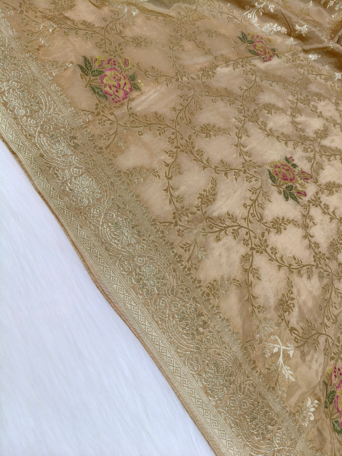 Crepe Banarasi Silk Saree Mustard Shade CBS010