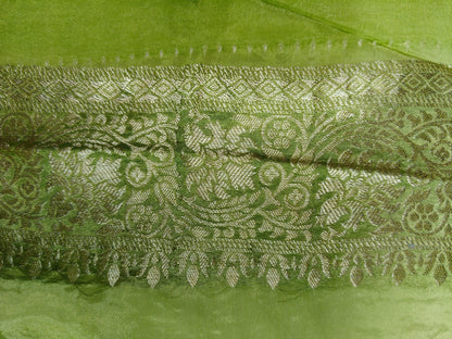 Crepe Banarasi Silk Saree Pista Green Shade CBS012