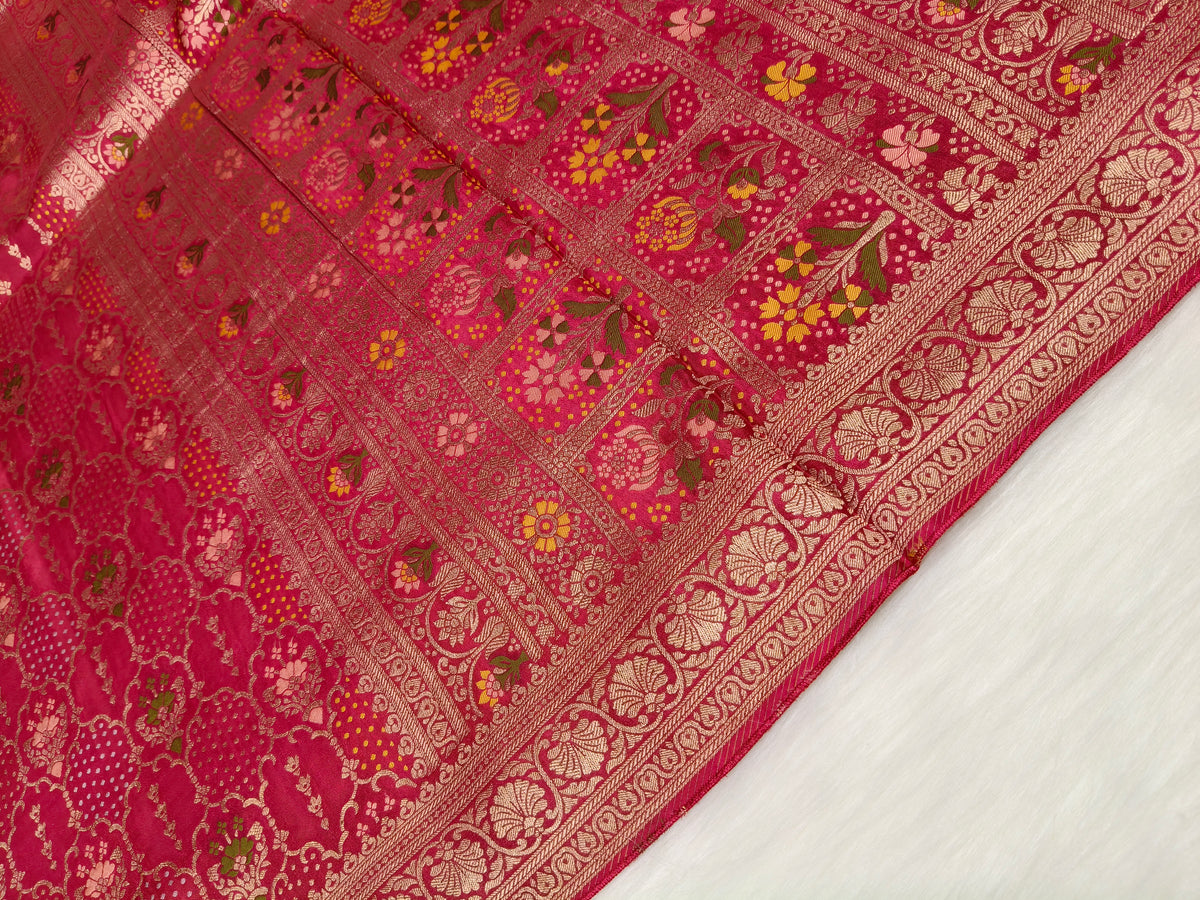 Crepe Banarasi Silk Saree Blush Baby Pink Shade CBS014