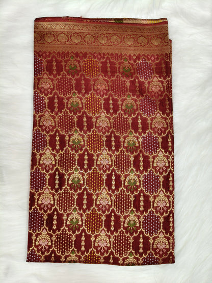 Crepe Banarasi Silk Saree Maroon Color Shade CBS015