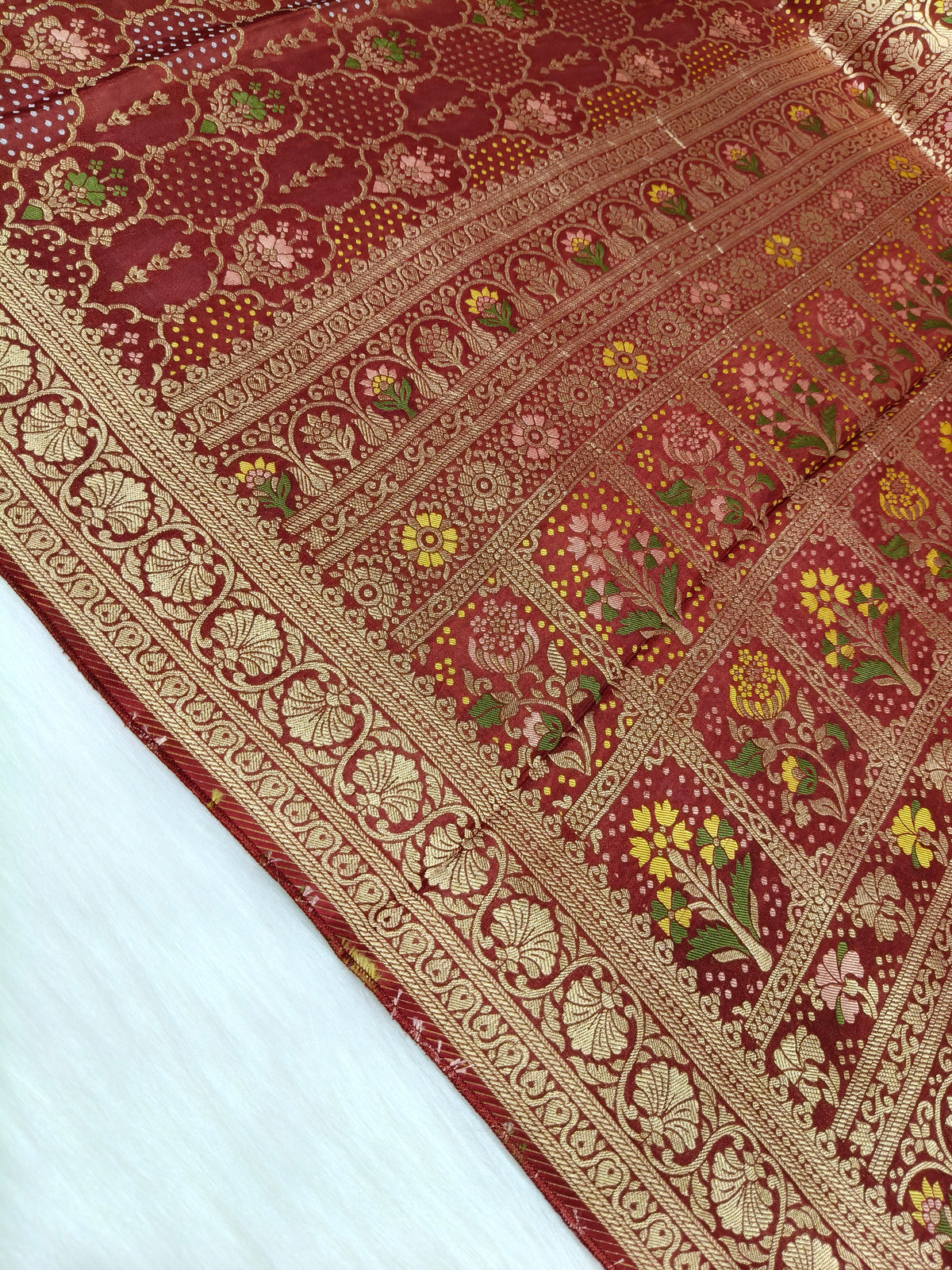 Crepe Banarasi Silk Saree Maroon Color Shade CBS015
