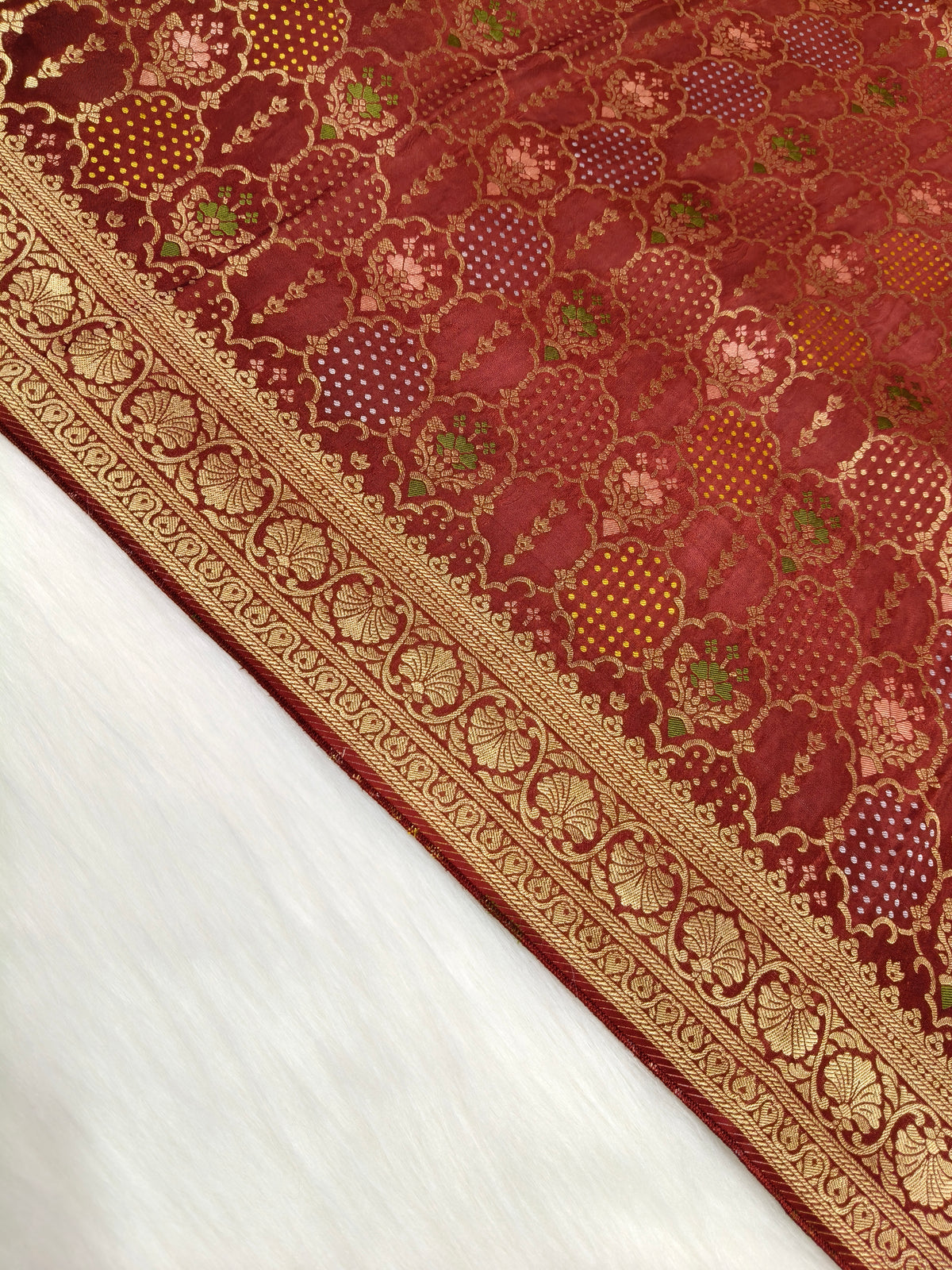 Crepe Banarasi Silk Saree Maroon Color Shade CBS015
