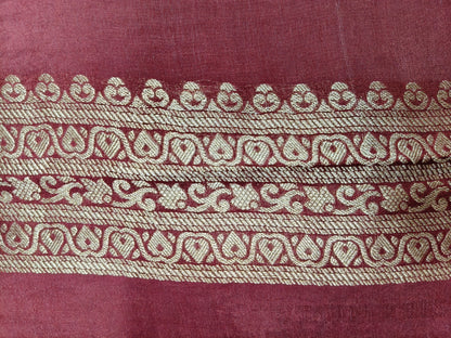 Crepe Banarasi Silk Saree Maroon Color Shade CBS015