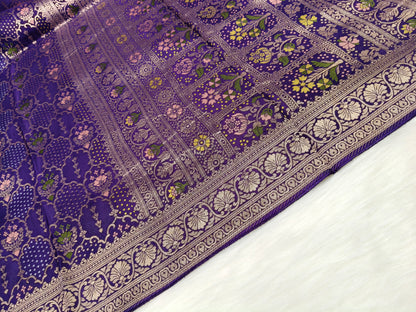 Crepe Banarasi Silk Saree Dark Majenta Shade CBS017