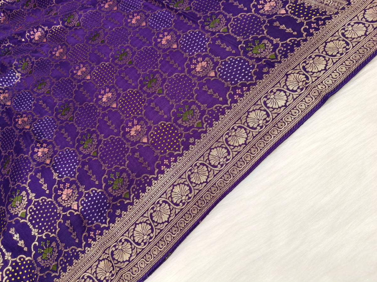 Crepe Banarasi Silk Saree Dark Majenta Shade CBS017