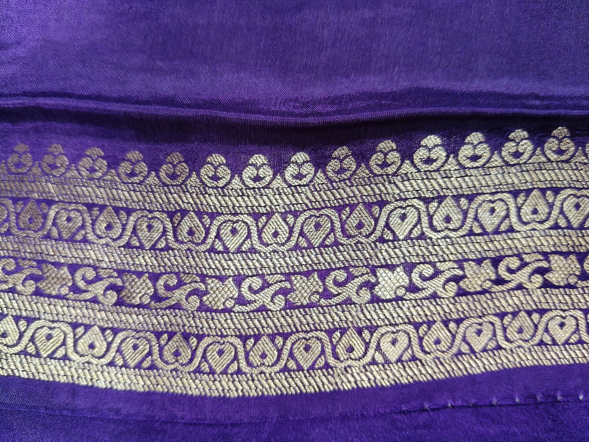 Crepe Banarasi Silk Saree Dark Majenta Shade CBS017