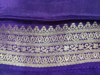 Crepe Banarasi Silk Saree Dark Majenta Shade CBS017
