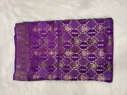 Crepe Banarasi Silk Saree Purple Shade CBS019
