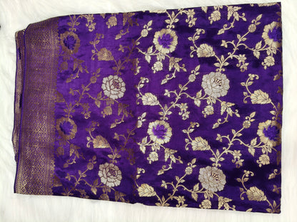 Crepe Banarasi Silk Saree Dark Majenta Shade With Mina Work CBS021