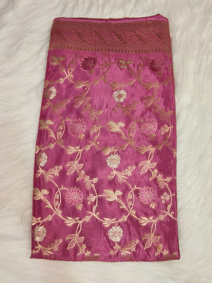 Crepe Banarasi Silk Saree Baby Pink Shade CBS004