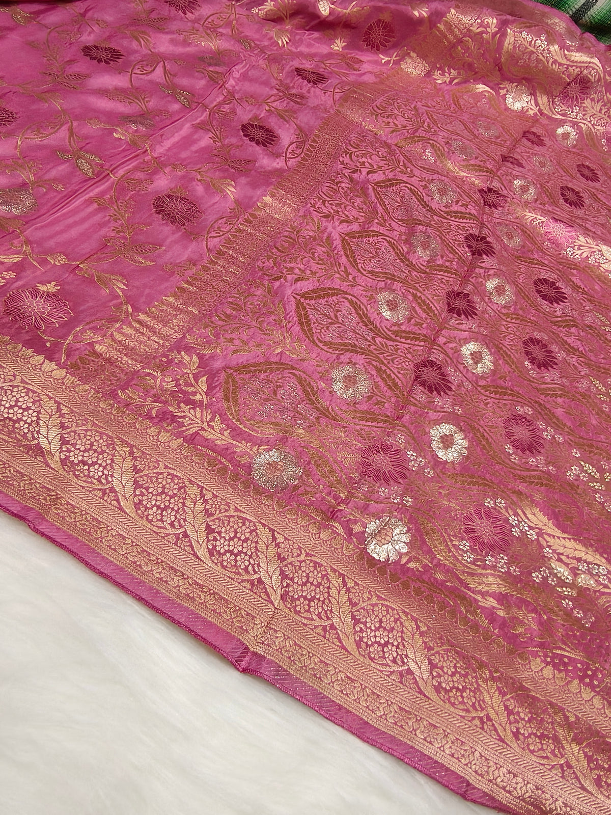 Crepe Banarasi Silk Saree Baby Pink Shade CBS004