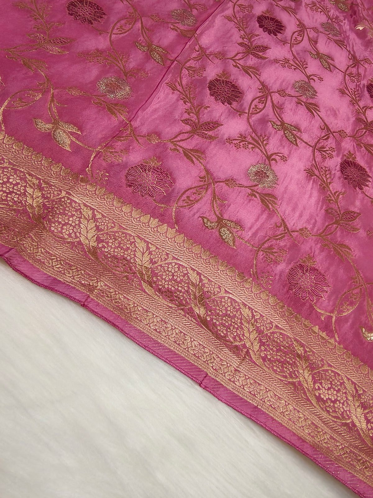 Crepe Banarasi Silk Saree Baby Pink Shade CBS004