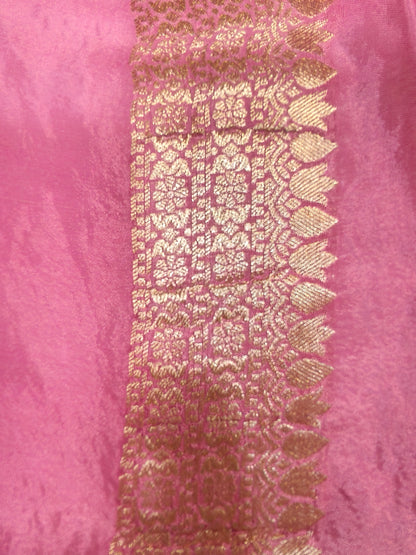 Crepe Banarasi Silk Saree Baby Pink Shade CBS004