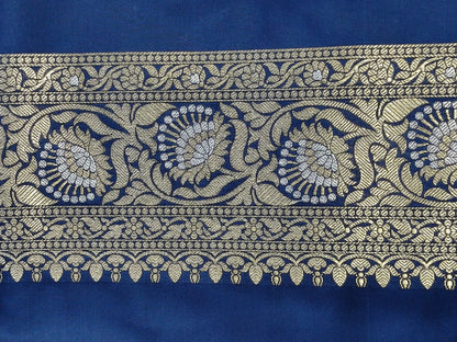 Banarasi Tanchhui Saree Navy Blue Shade With Multi Color Mina BTS009
