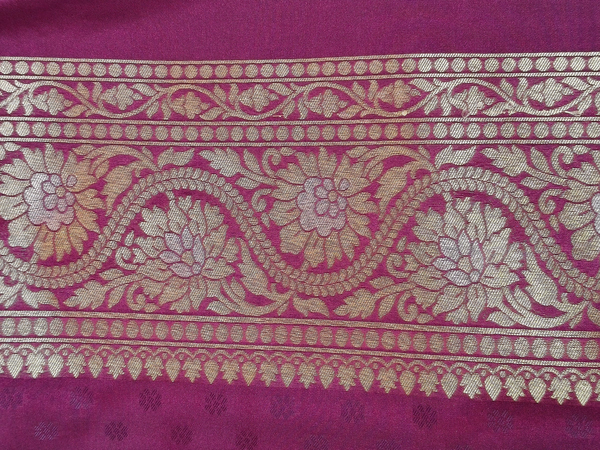 Banarasi Silk Cutwork Saree Purple Shade With Silver Color Mina BCS009