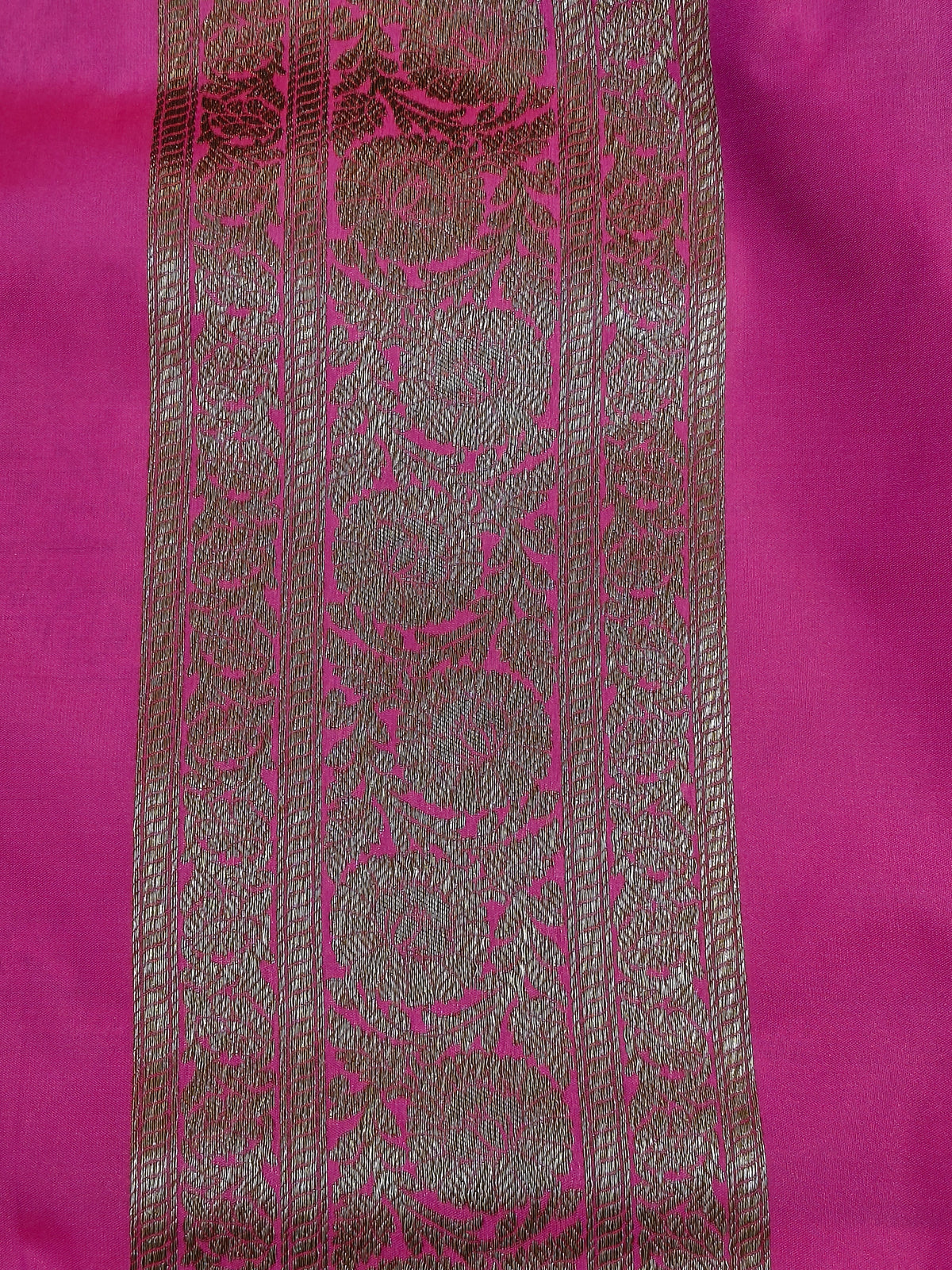 Banarasi Silk Brocade Antique Zari Saree Rani Pink Shade AZ011
