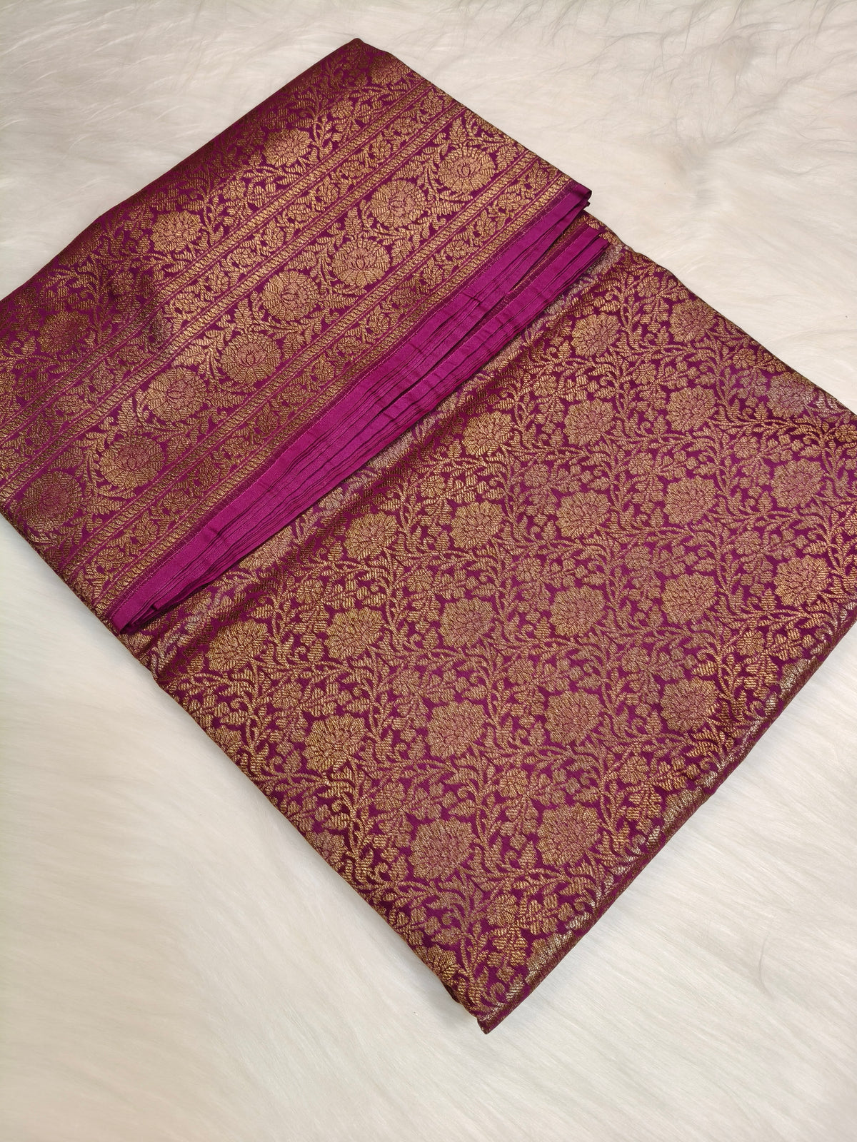 Banarasi Silk Brocade Antique Zari Saree Wine Shade AZ006