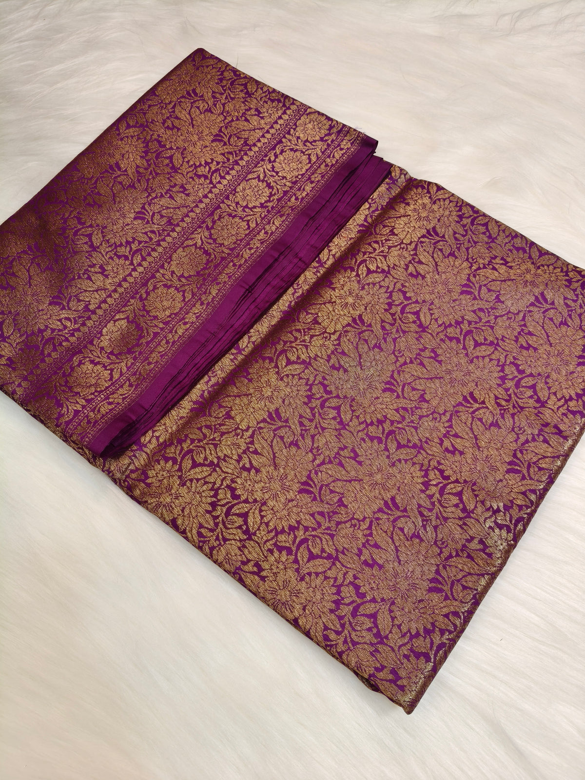 Banarasi Silk Brocade Antique Zari Saree Wine Shade AZ004